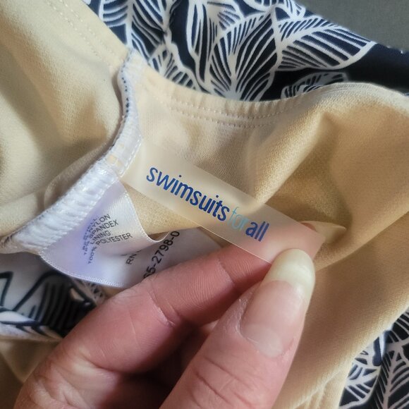 Swimsuits For All Bikini Set Womens 20 White Black Tropical Tummy Control Beach - Picture 8 of 14